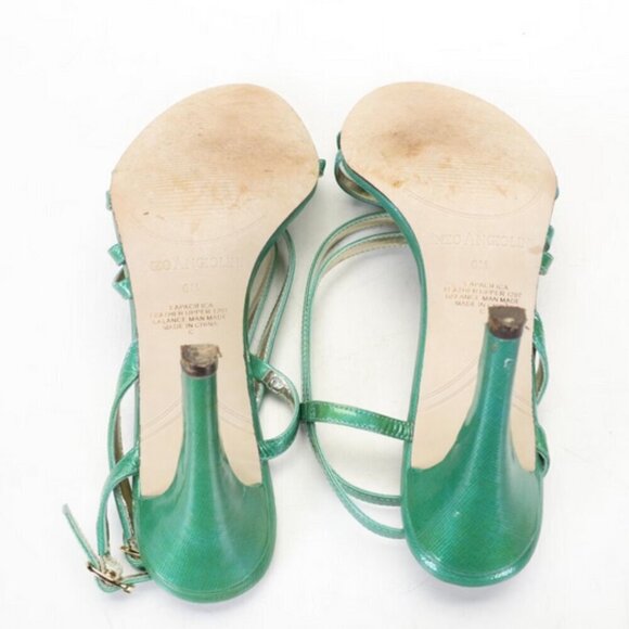 Enzo Angiolini Earutle Turquoise & Green Heels Strappy with Box - Picture 3 of 4